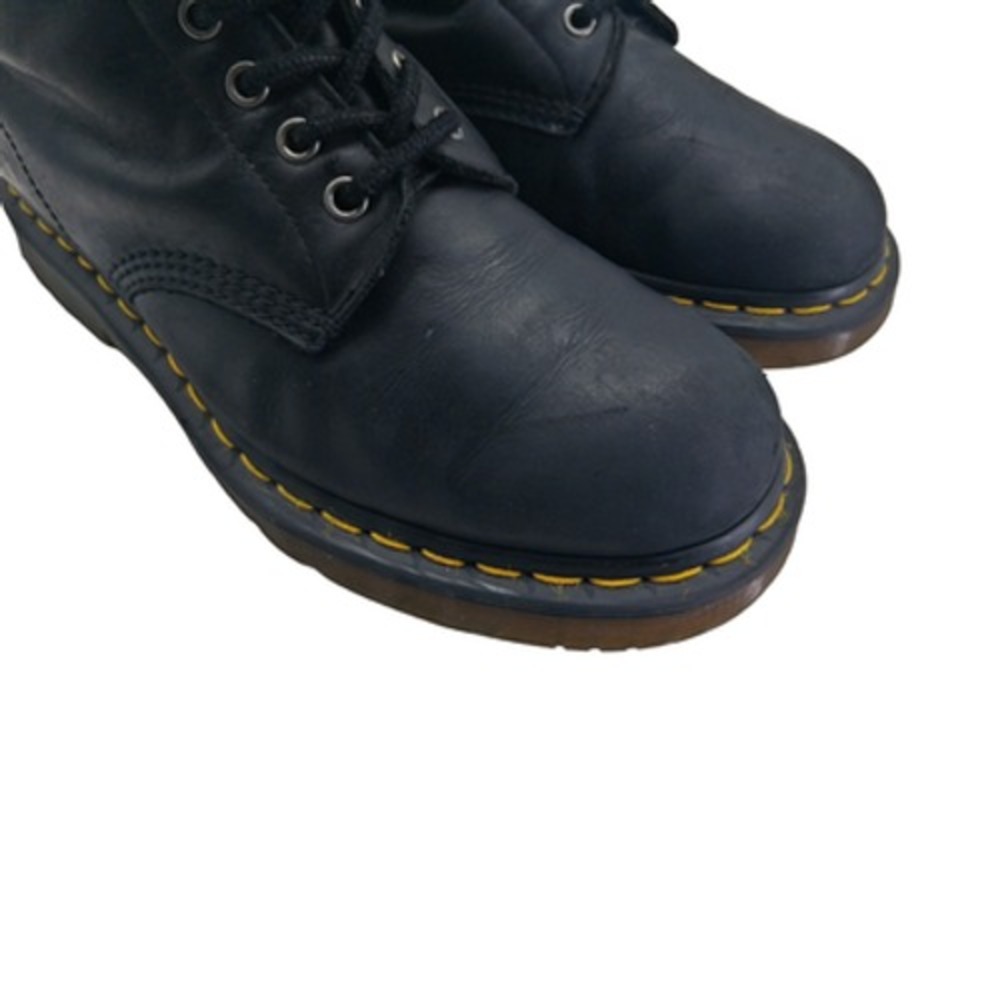Dr Martens Boots Mens 8 Womens 9 Black Leather Combat Non Slip Ankle Casual Boot - Picture 5 of 13